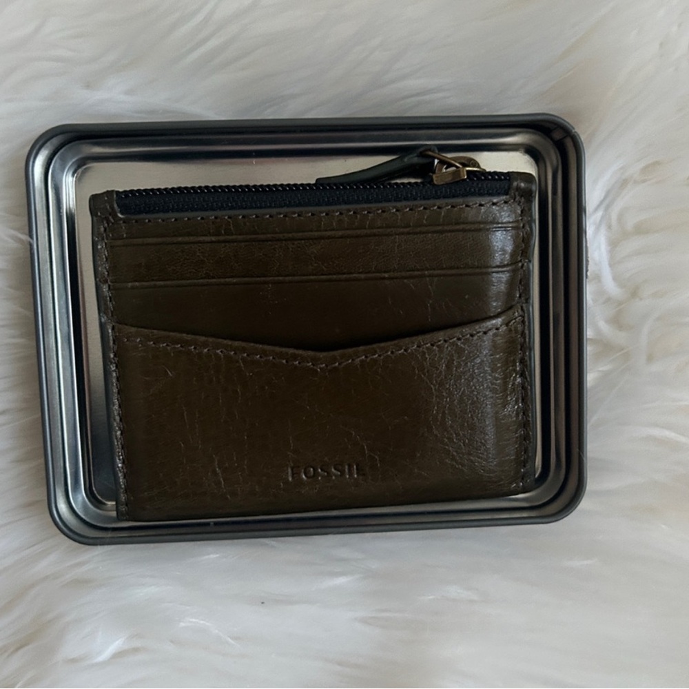 Fossil Dark Brown Leather Card Wallet